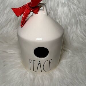 Rae Dunn Peace Birdhouse with Red Bow